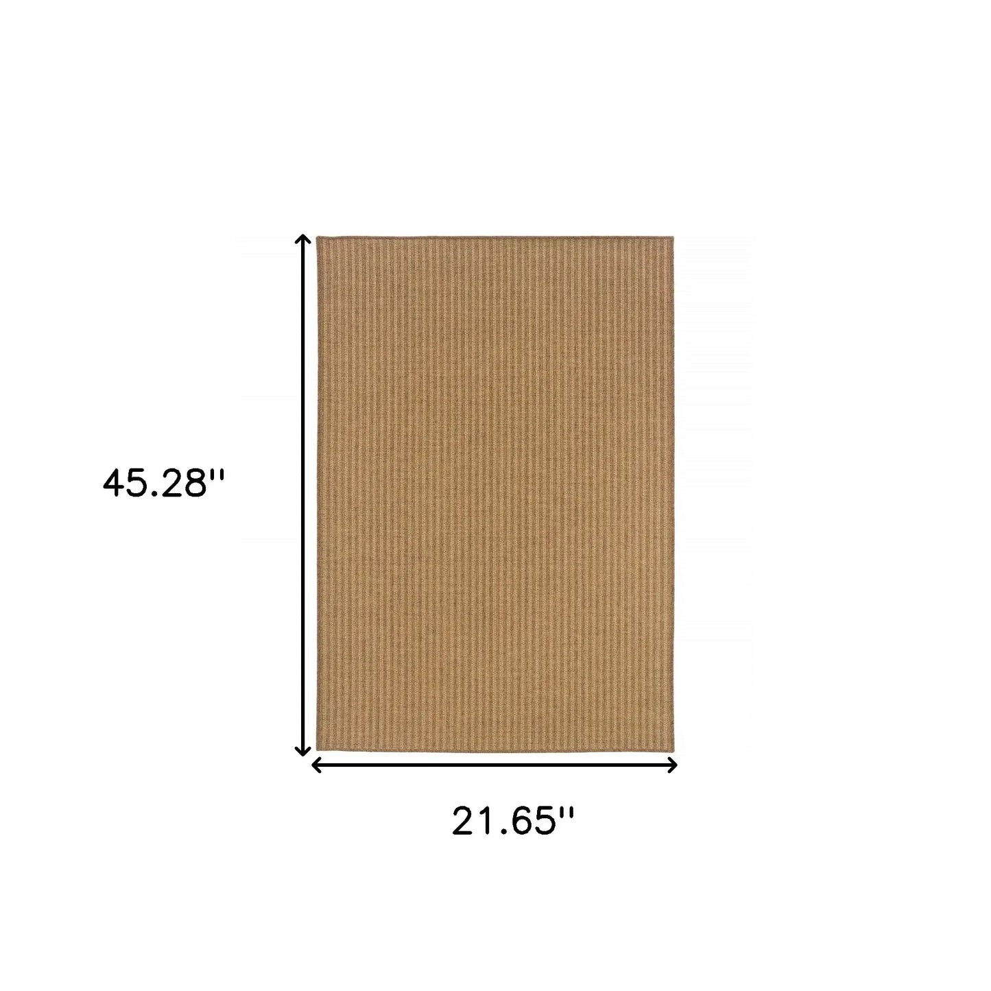 2' X 4' Tan Striped Stain Resistant Indoor Outdoor Area Rug - Homeroots - Flyclothing LLC