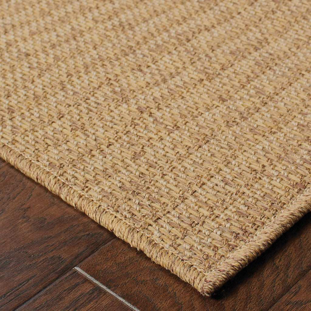 2' X 4' Tan Striped Stain Resistant Indoor Outdoor Area Rug - Homeroots - Flyclothing LLC
