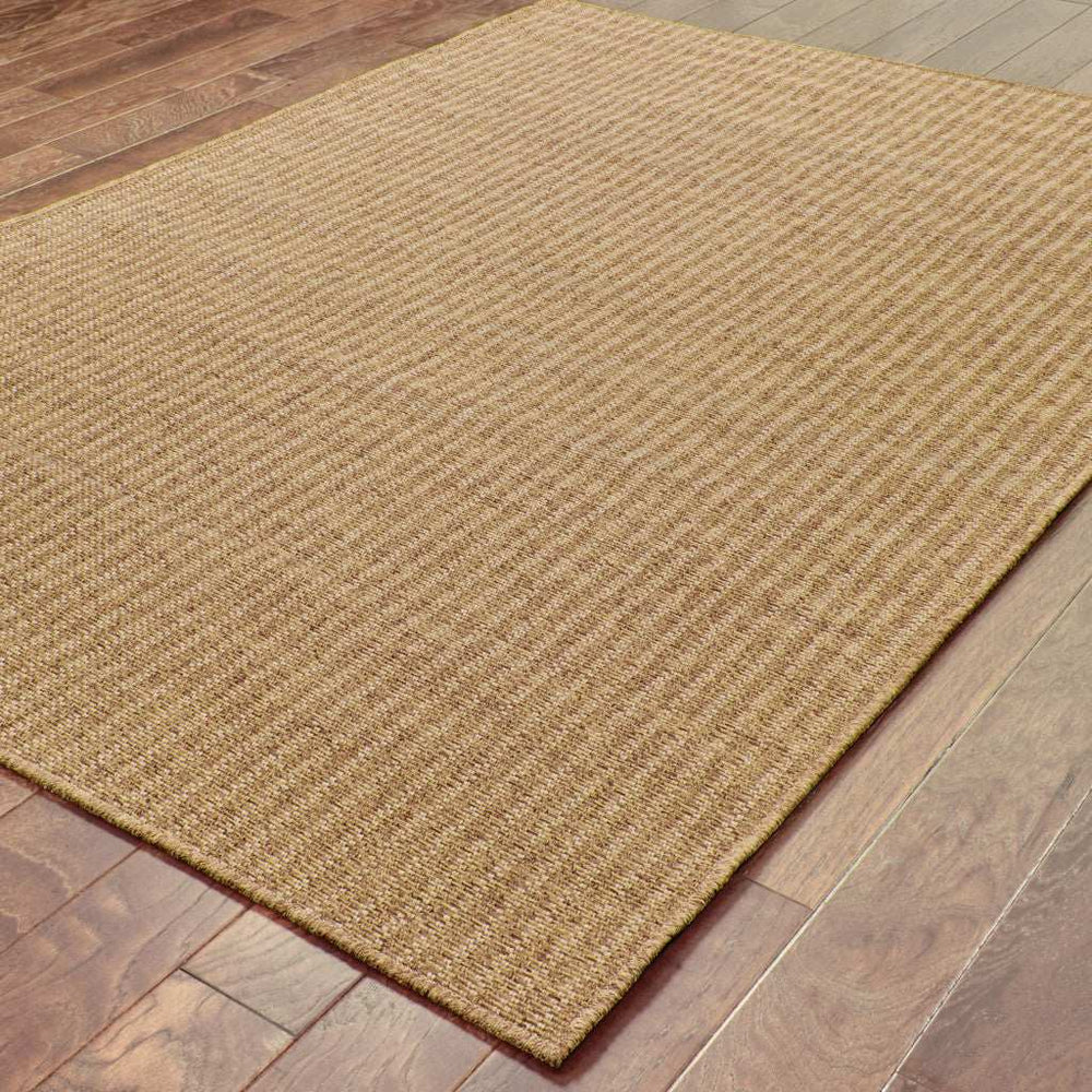 2' X 4' Tan Striped Stain Resistant Indoor Outdoor Area Rug - Homeroots - Flyclothing LLC