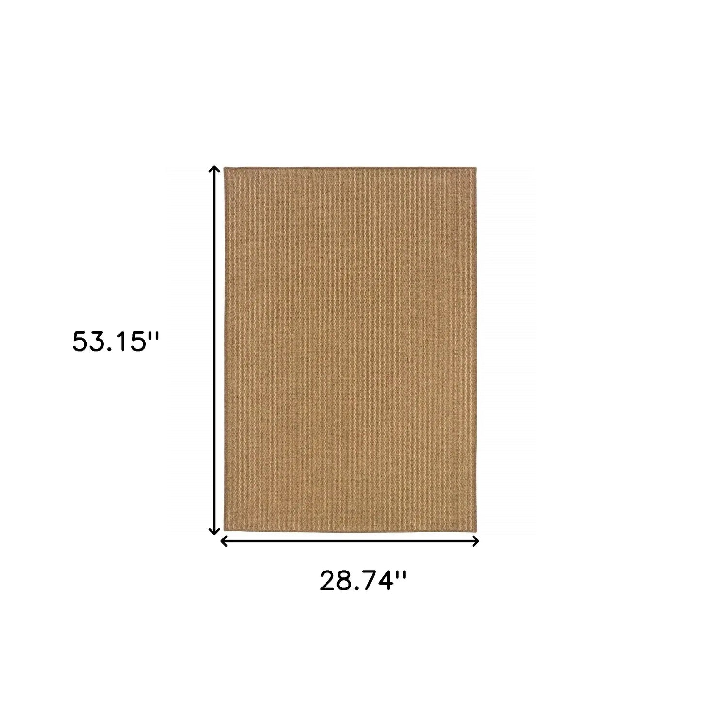 2' X 4' Tan Striped Stain Resistant Indoor Outdoor Area Rug - Homeroots - Flyclothing LLC