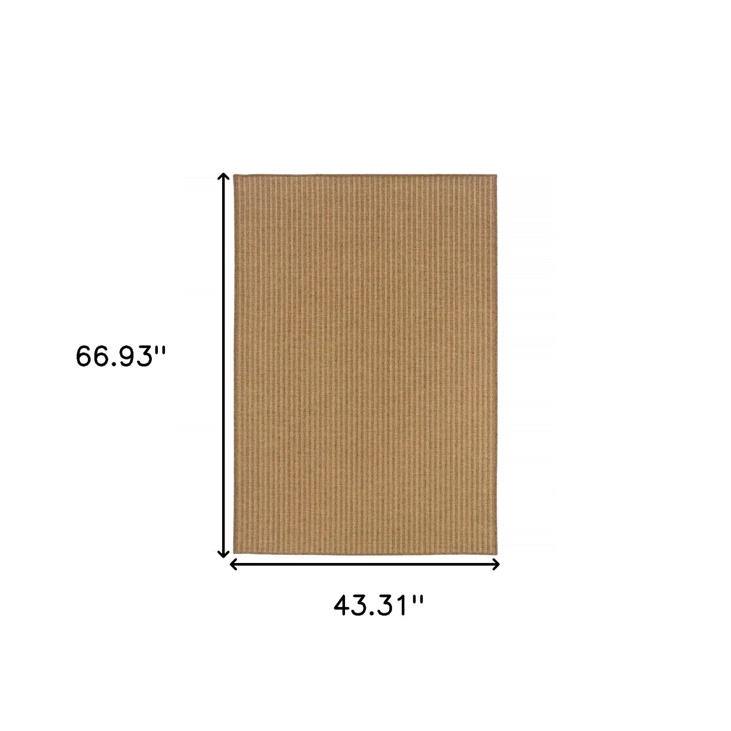 4' X 6' Tan Striped Stain Resistant Indoor Outdoor Area Rug - Homeroots - Flyclothing LLC