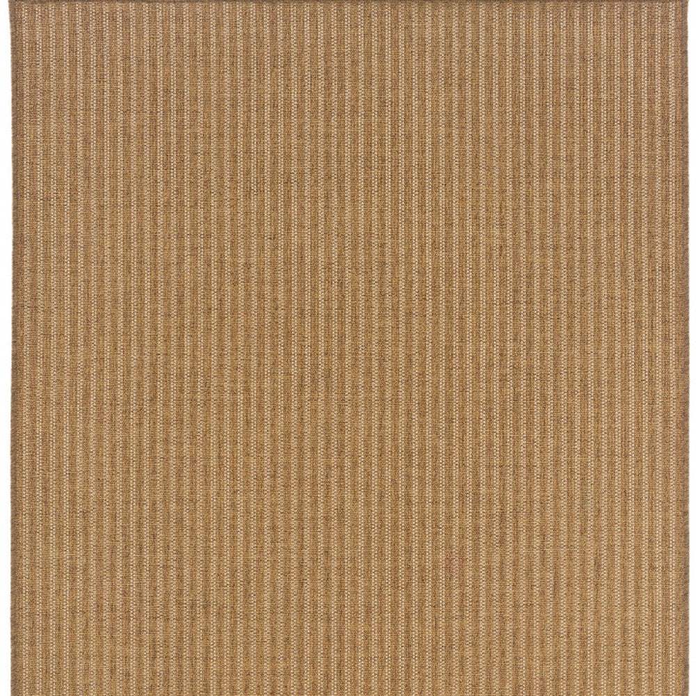 5' X 8' Tan Striped Stain Resistant Indoor Outdoor Area Rug - Homeroots - Flyclothing LLC