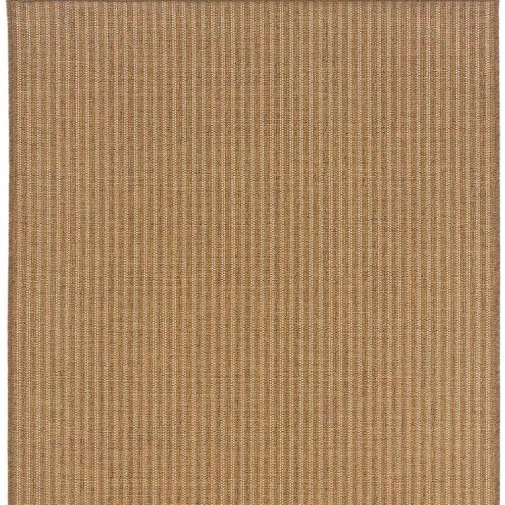 7' X 10' Tan Striped Stain Resistant Indoor Outdoor Area Rug - Homeroots - Flyclothing LLC