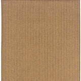 7' X 10' Tan Striped Stain Resistant Indoor Outdoor Area Rug - Homeroots - Flyclothing LLC