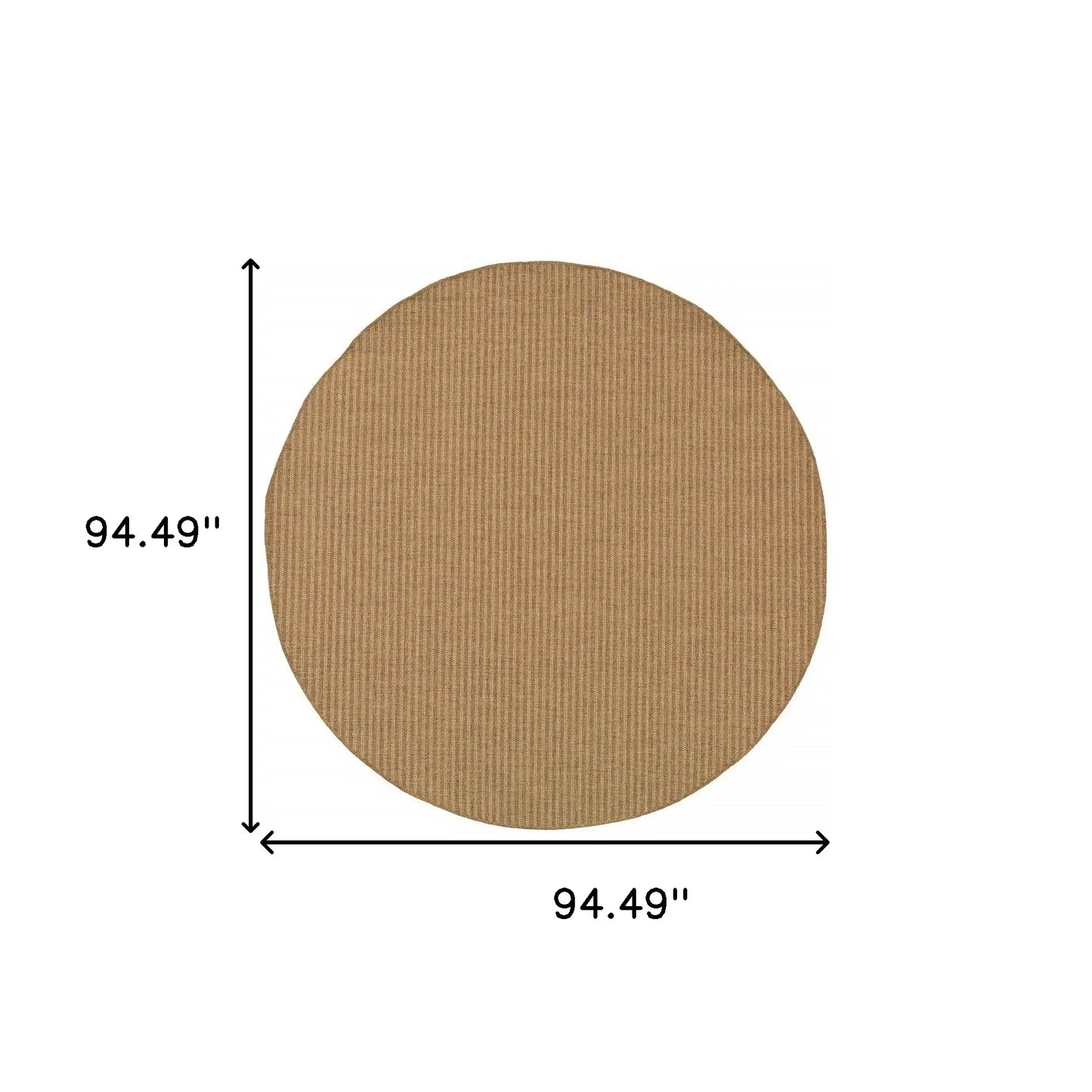 8' X 8' Tan Round Striped Stain Resistant Indoor Outdoor Area Rug - Homeroots - Flyclothing LLC