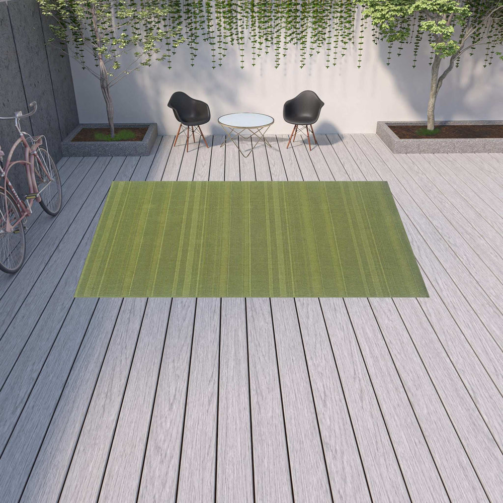 9' X 13' Green Stain Resistant Indoor Outdoor Area Rug - Homeroots - Flyclothing LLC