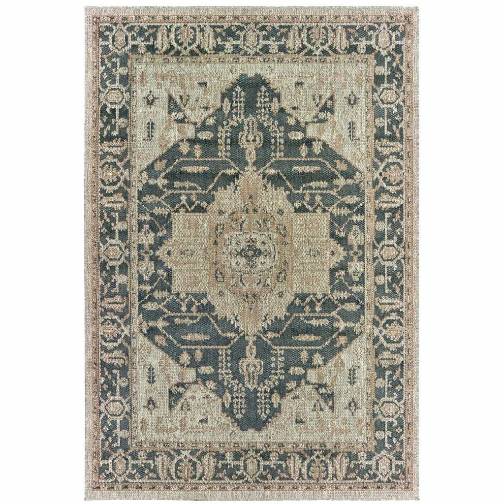 8' X 10' Gray Oriental Stain Resistant Indoor Outdoor Area Rug - Homeroots - Flyclothing LLC