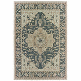10' X 13' Gray Oriental Stain Resistant Indoor Outdoor Area Rug