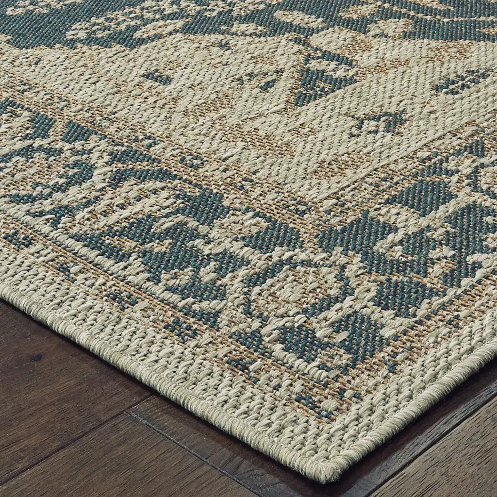 10' X 13' Gray Oriental Stain Resistant Indoor Outdoor Area Rug - Homeroots - Flyclothing LLC