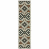 2' X 8' Gray Geometric Stain Resistant Indoor Outdoor Area Rug - Homeroots - Flyclothing LLC