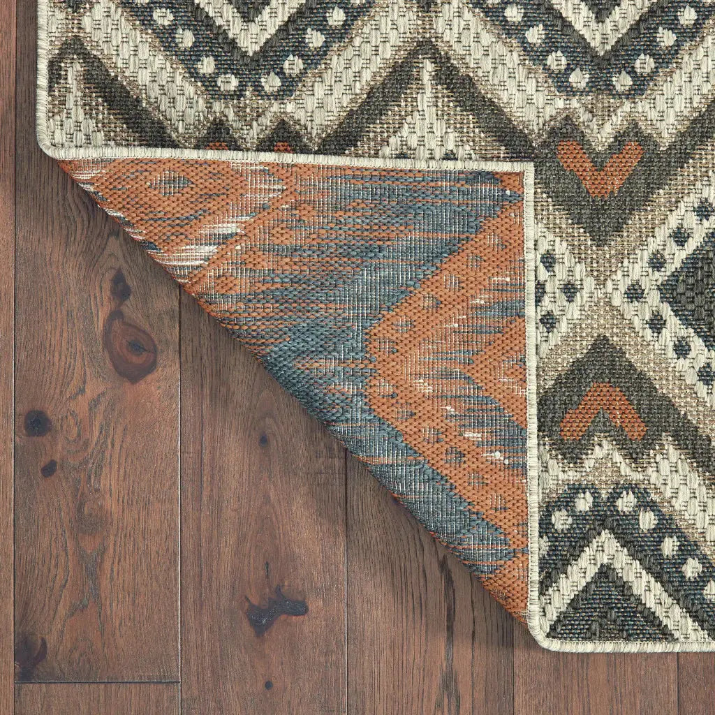 2' X 8' Gray Geometric Stain Resistant Indoor Outdoor Area Rug - Homeroots - Flyclothing LLC