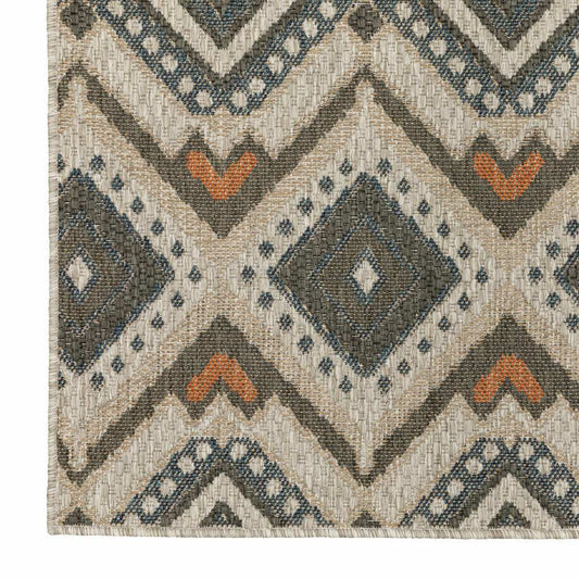 2' X 8' Gray Geometric Stain Resistant Indoor Outdoor Area Rug - Homeroots - Flyclothing LLC