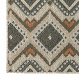 2' X 8' Gray Geometric Stain Resistant Indoor Outdoor Area Rug