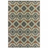7' X 9' Gray Geometric Stain Resistant Indoor Outdoor Area Rug - Homeroots - Flyclothing LLC