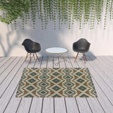 7' X 9' Gray Geometric Stain Resistant Indoor Outdoor Area Rug - Homeroots - Flyclothing LLC