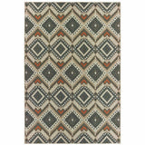 7' X 9' Gray Geometric Stain Resistant Indoor Outdoor Area Rug - Homeroots - Flyclothing LLC