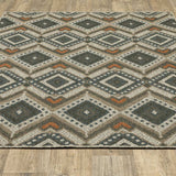 10' X 13' Gray Geometric Stain Resistant Indoor Outdoor Area Rug - Homeroots - Flyclothing LLC