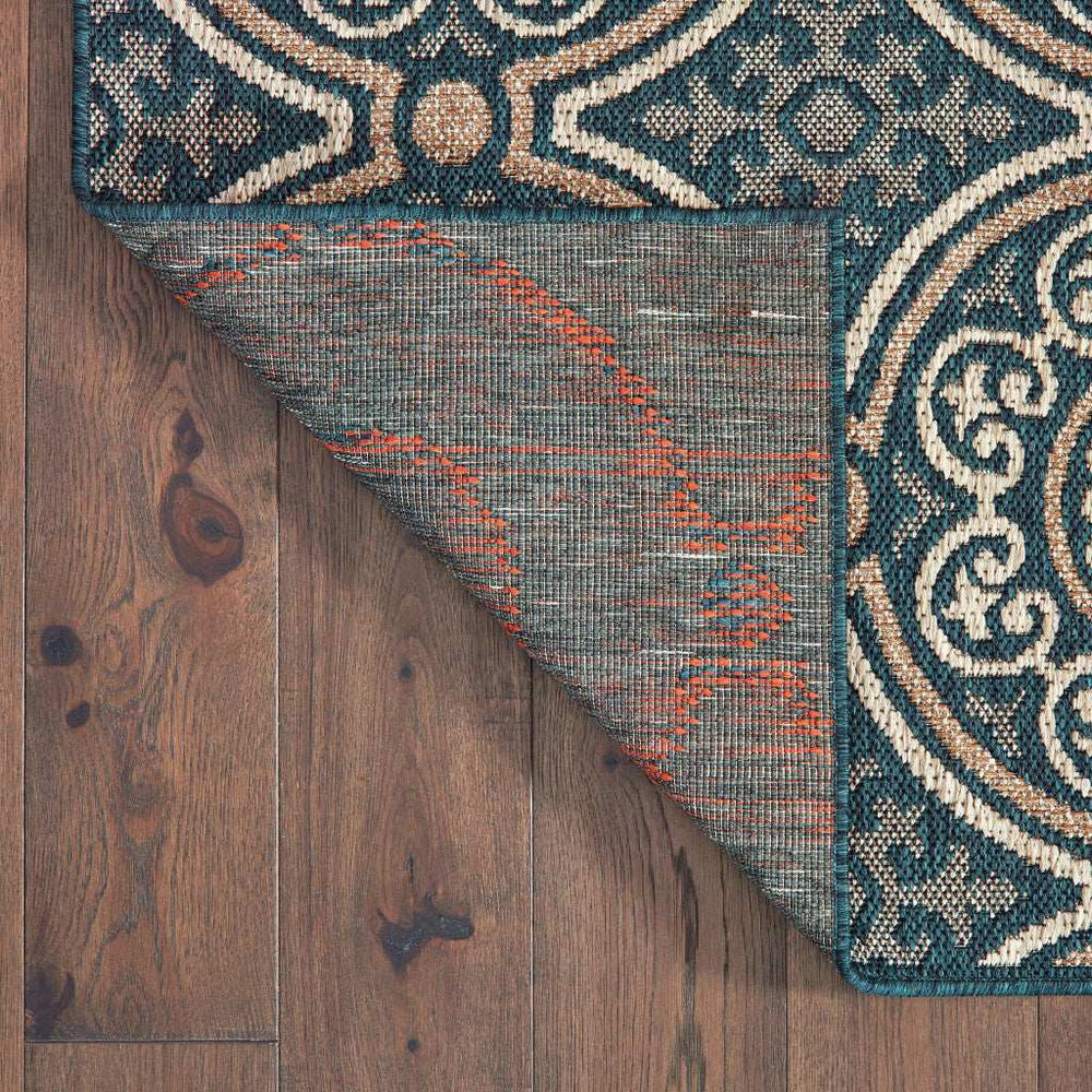 2' X 8' Blue and Gray Geometric Stain Resistant Indoor Outdoor Area Rug - Homeroots - Flyclothing LLC