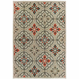 8' x 10' Gray Geometric Stain Resistant Indoor Outdoor Area Rug - Homeroots - Flyclothing LLC