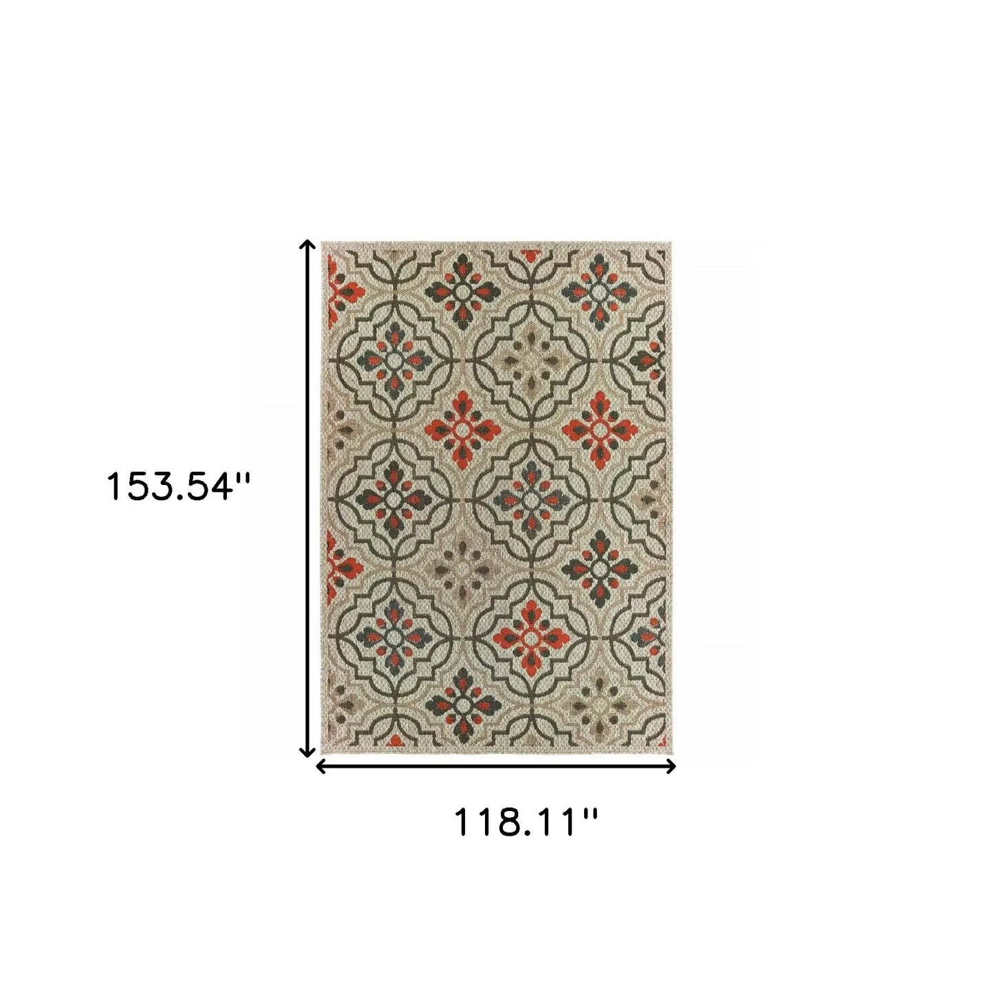 10' X 13' Gray Geometric Stain Resistant Indoor Outdoor Area Rug - Homeroots - Flyclothing LLC