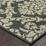8' X 10' Gray Floral Stain Resistant Indoor Outdoor Area Rug - Homeroots - Flyclothing LLC