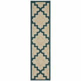 2' X 8' Blue and Gray Geometric Stain Resistant Indoor Outdoor Area Rug - Homeroots - Flyclothing LLC