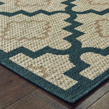 8' x 10' Blue and Gray Geometric Stain Resistant Indoor Outdoor Area Rug - Homeroots