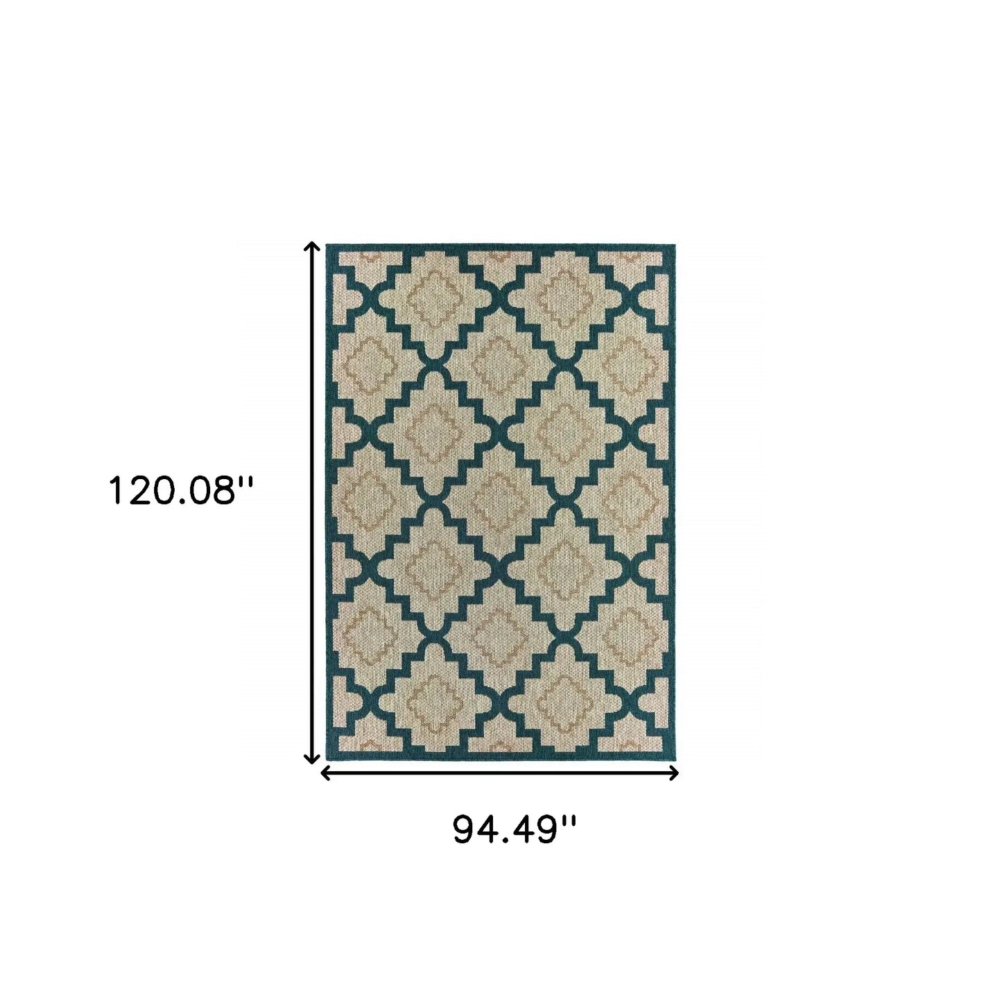 8' x 10' Blue and Gray Geometric Stain Resistant Indoor Outdoor Area Rug - Homeroots - Flyclothing LLC