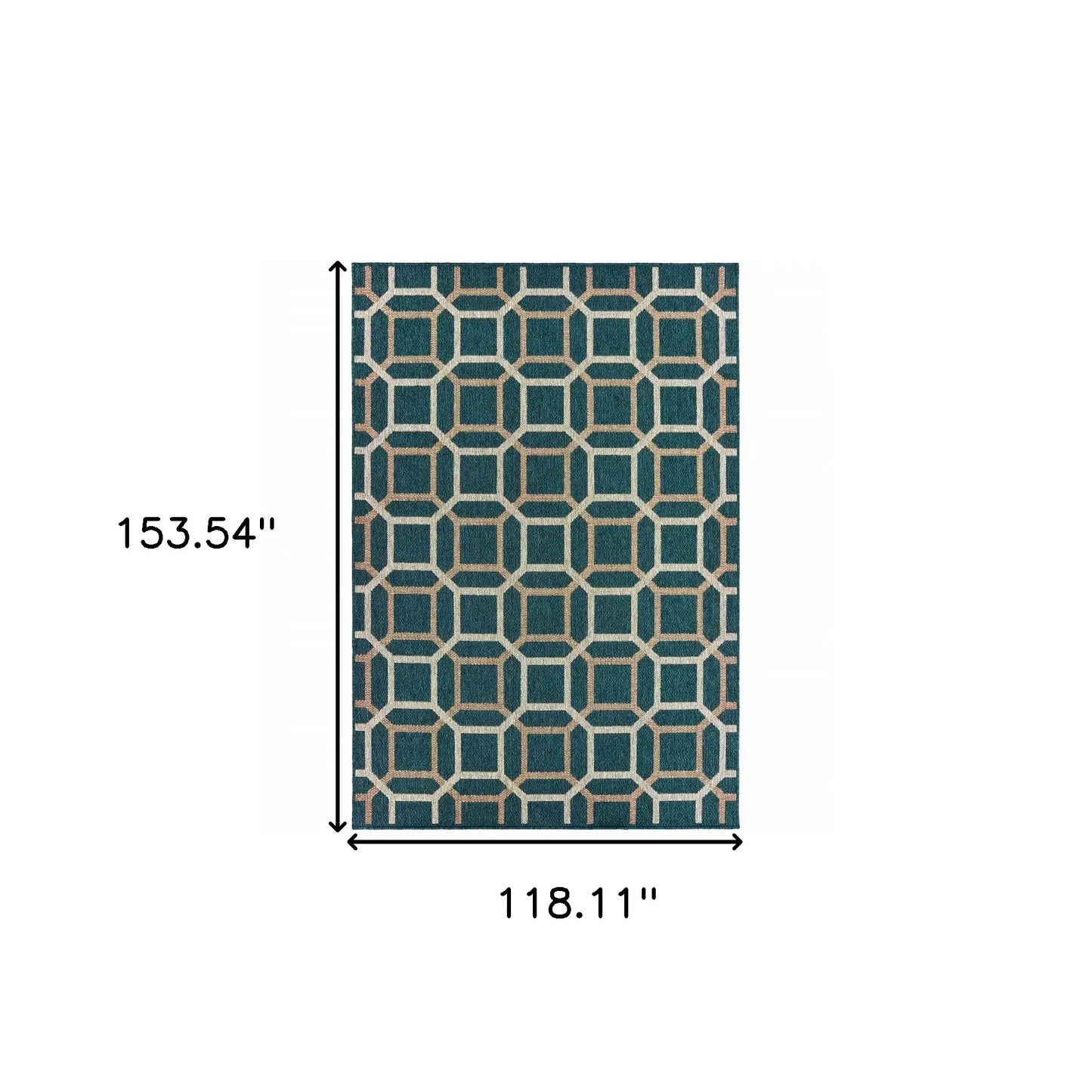 10' X 13' Blue and Gray Geometric Stain Resistant Indoor Outdoor Area Rug - Homeroots - Flyclothing LLC