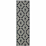 2' X 8' Black and Gray Geometric Stain Resistant Indoor Outdoor Area Rug - Homeroots - Flyclothing LLC