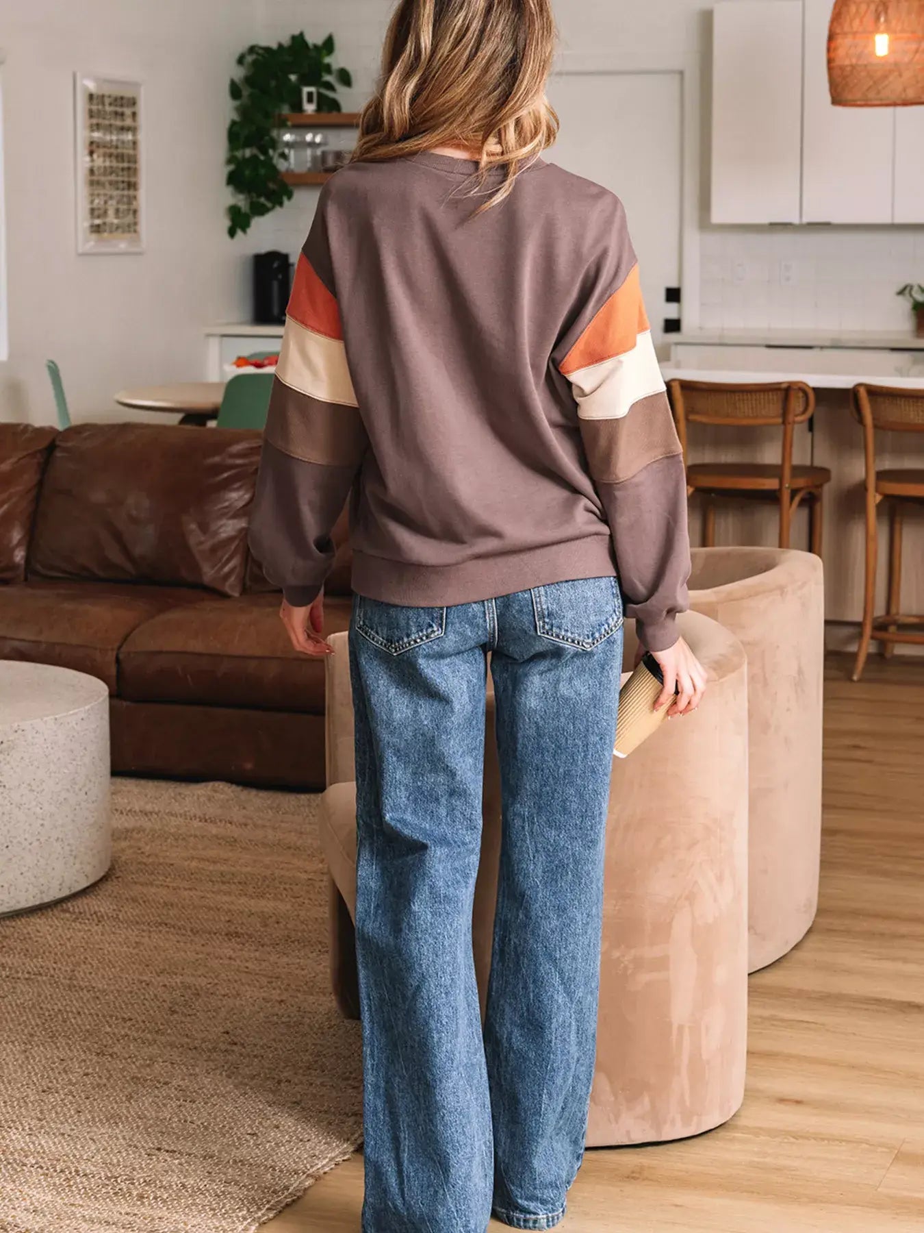 Sequin Bow Pumpkin Round Neck Sweatshirt - Trendsi - Flyclothing LLC