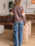 Sequin Bow Pumpkin Round Neck Sweatshirt - Trendsi - Flyclothing LLC
