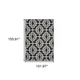 9' X 13' Black and Gray Geometric Stain Resistant Indoor Outdoor Area Rug - Homeroots - Flyclothing LLC
