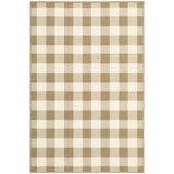 2' X 4' Gray and Ivory Geometric Stain Resistant Indoor Outdoor Area Rug - Homeroots - Flyclothing LLC