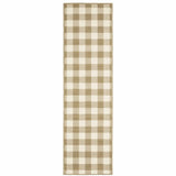 2' X 8' Gray and Ivory Geometric Stain Resistant Indoor Outdoor Area Rug - Homeroots - Flyclothing LLC