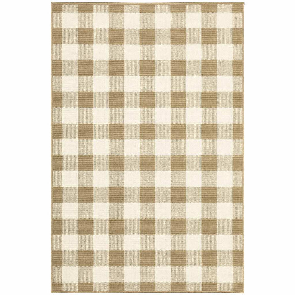 9' X 13' Gray and Ivory Geometric Stain Resistant Indoor Outdoor Area Rug - Homeroots - Flyclothing LLC