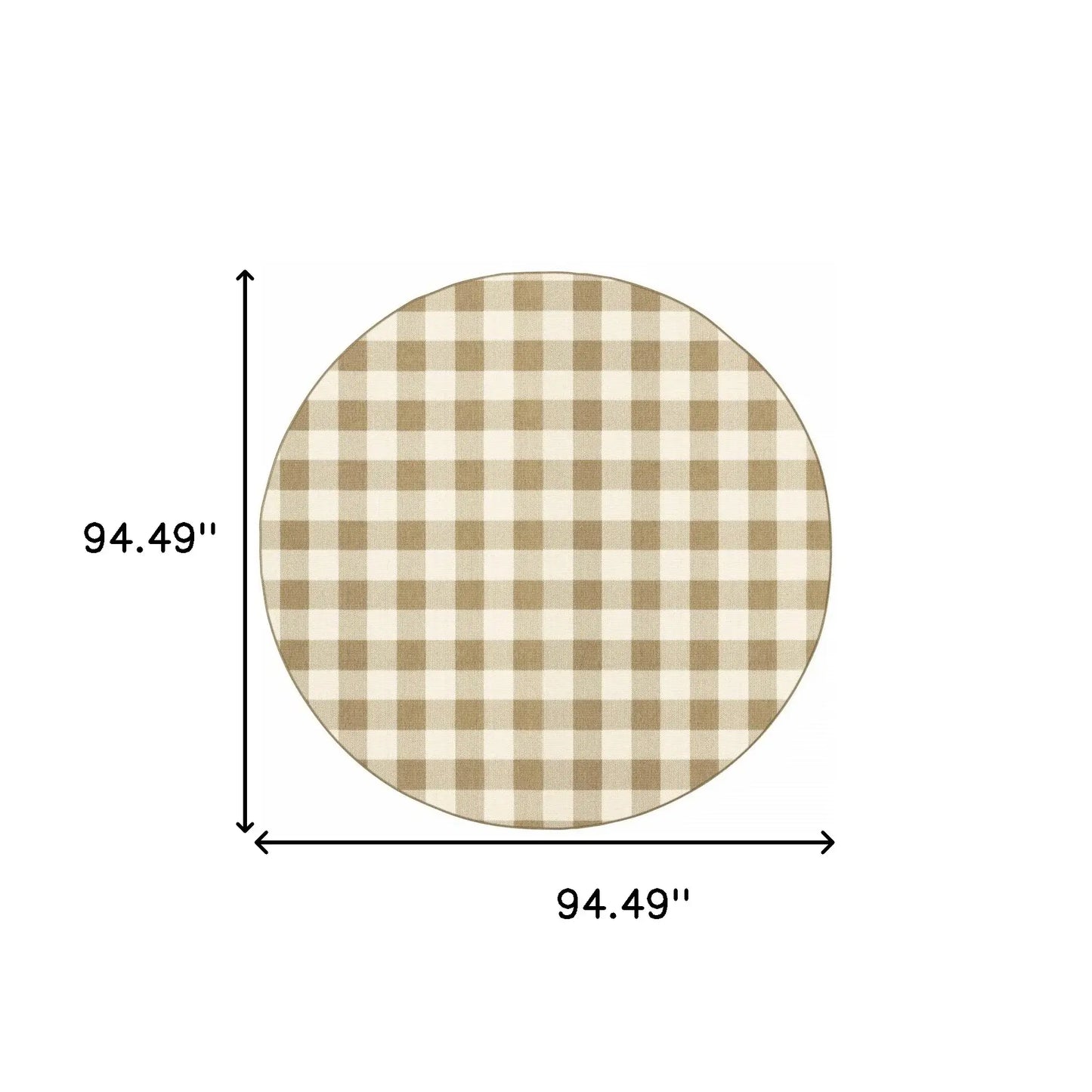 8' X 8' Gray and Ivory Round Geometric Stain Resistant Indoor Outdoor Area Rug - Homeroots - Flyclothing LLC
