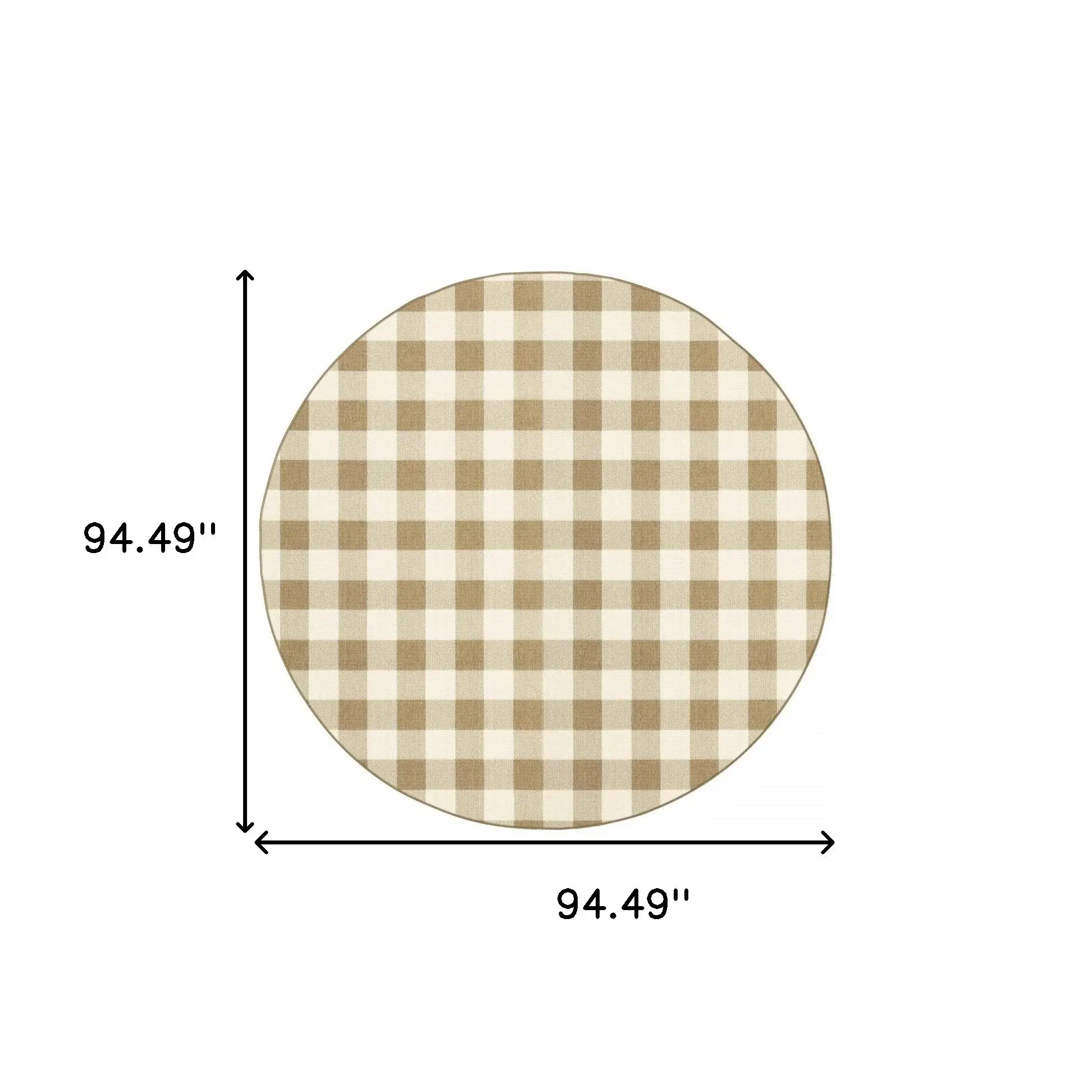 8' X 8' Gray and Ivory Round Geometric Stain Resistant Indoor Outdoor Area Rug - Homeroots - Flyclothing LLC