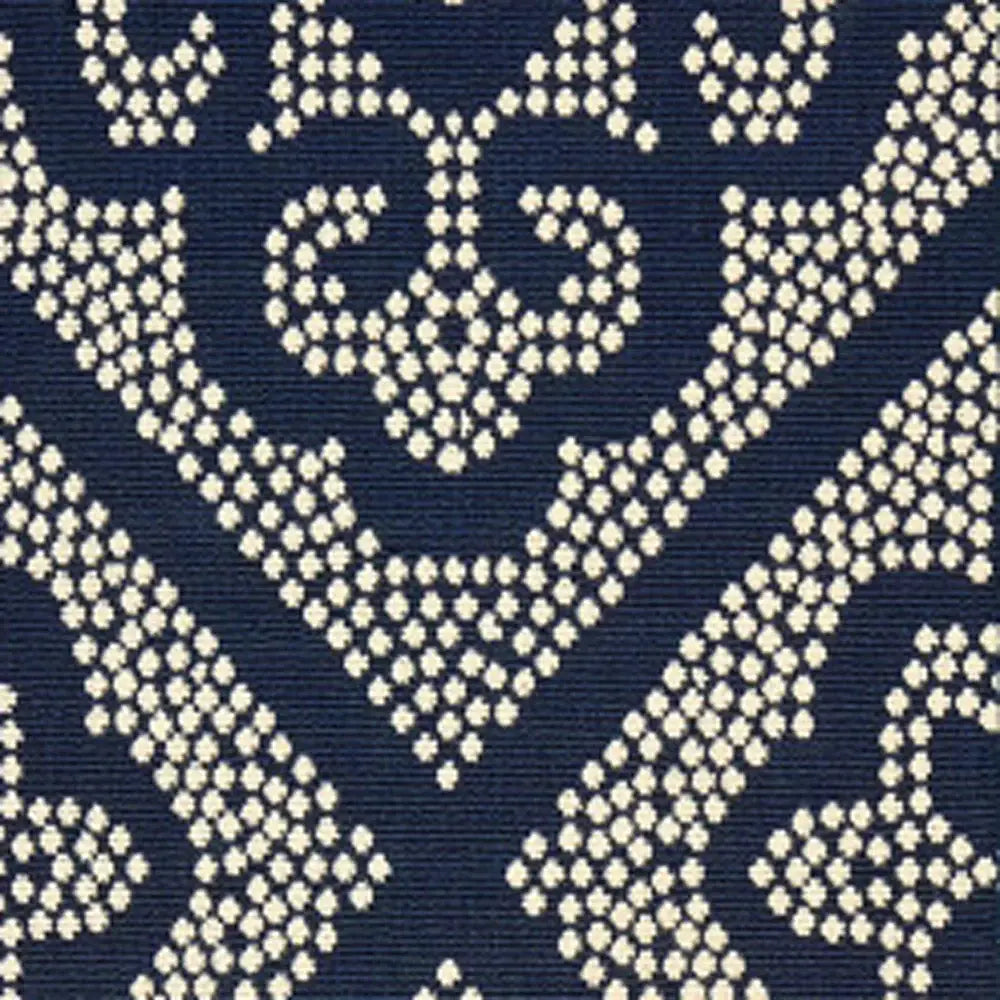 2' X 8' Blue and Ivory Geometric Stain Resistant Indoor Outdoor Area Rug - Homeroots - Flyclothing LLC