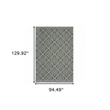 8' X 11' Gray and Ivory Geometric Stain Resistant Indoor Outdoor Area Rug - Homeroots - Flyclothing LLC