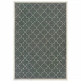 2' X 4' Gray and Ivory Geometric Stain Resistant Indoor Outdoor Area Rug - Homeroots - Flyclothing LLC