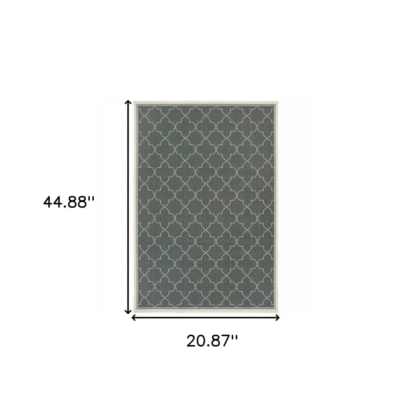 2' X 4' Gray and Ivory Geometric Stain Resistant Indoor Outdoor Area Rug - Homeroots - Flyclothing LLC