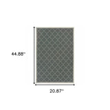 2' X 4' Gray and Ivory Geometric Stain Resistant Indoor Outdoor Area Rug - Homeroots - Flyclothing LLC