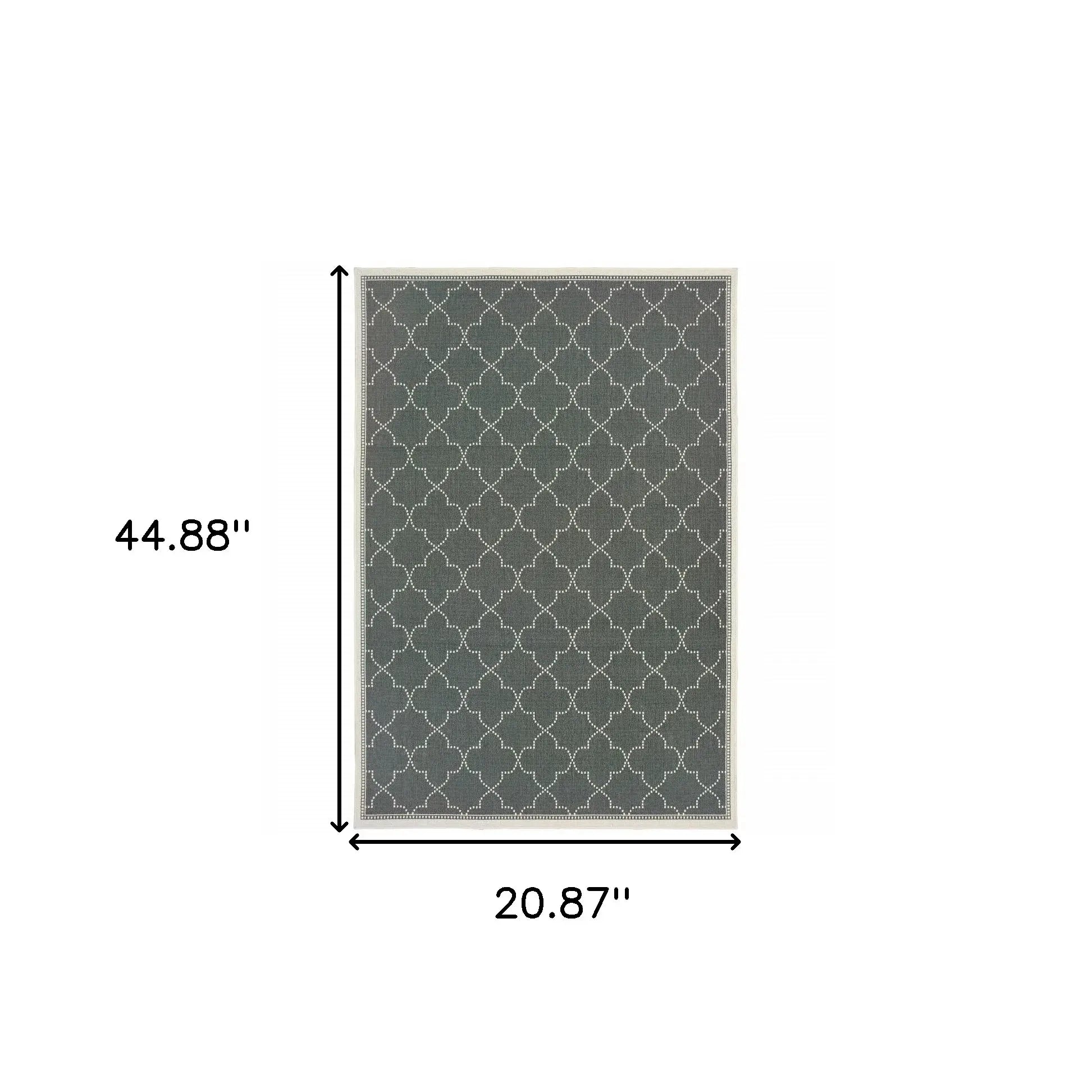2' X 4' Gray and Ivory Geometric Stain Resistant Indoor Outdoor Area Rug - Homeroots - Flyclothing LLC