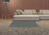 2' X 4' Gray and Ivory Geometric Stain Resistant Indoor Outdoor Area Rug