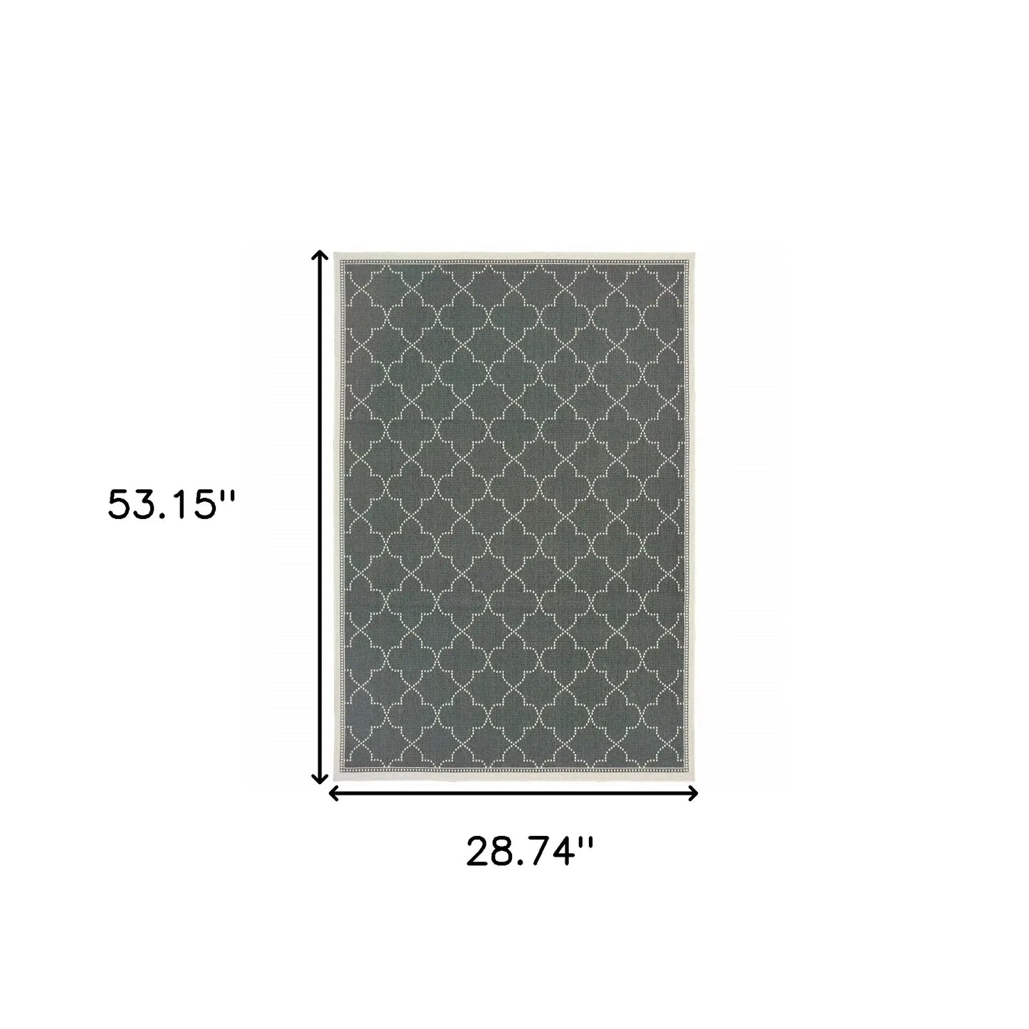 2' X 4' Gray and Ivory Geometric Stain Resistant Indoor Outdoor Area Rug - Homeroots - Flyclothing LLC