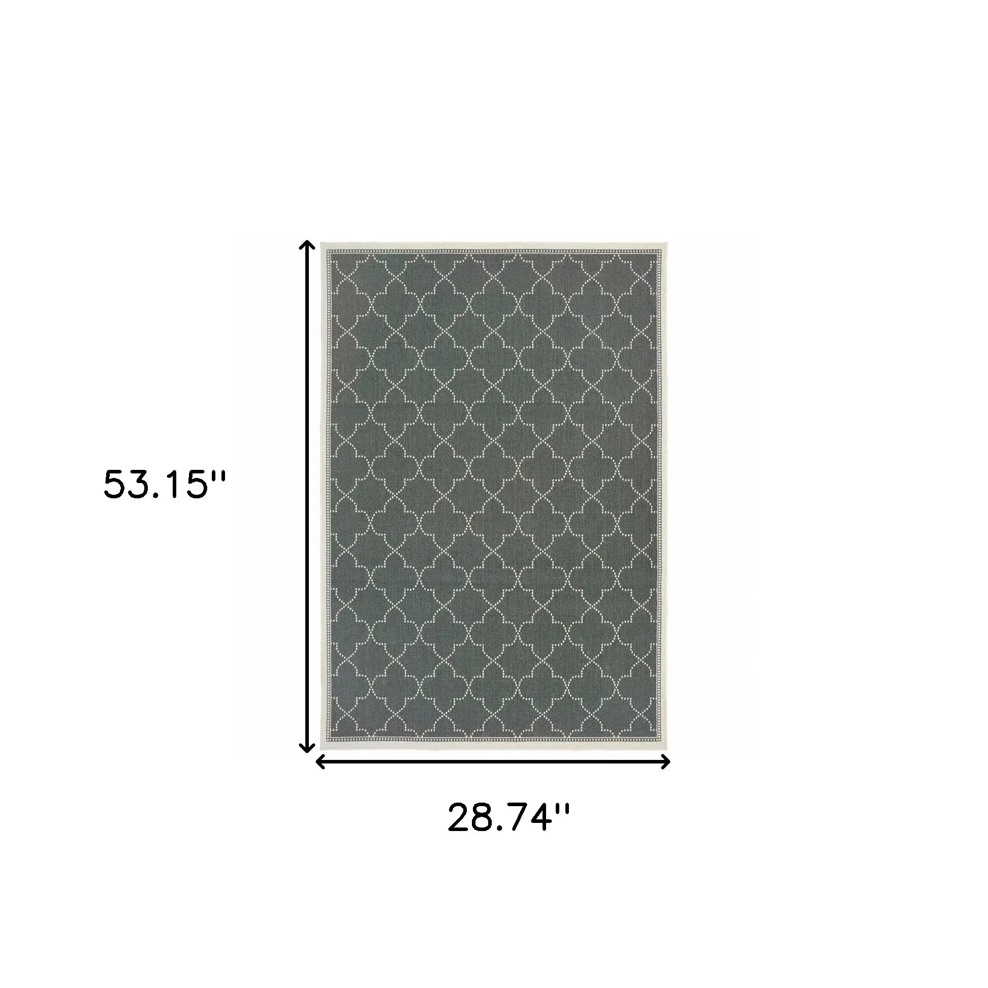 2' X 4' Gray and Ivory Geometric Stain Resistant Indoor Outdoor Area Rug - Homeroots - Flyclothing LLC
