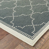 4' X 6' Gray and Ivory Geometric Stain Resistant Indoor Outdoor Area Rug - Homeroots - Flyclothing LLC