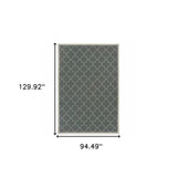 8' X 11' Gray and Ivory Geometric Stain Resistant Indoor Outdoor Area Rug - Homeroots - Flyclothing LLC