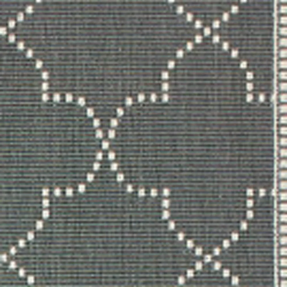 8' X 11' Gray and Ivory Geometric Stain Resistant Indoor Outdoor Area Rug - Homeroots - Flyclothing LLC